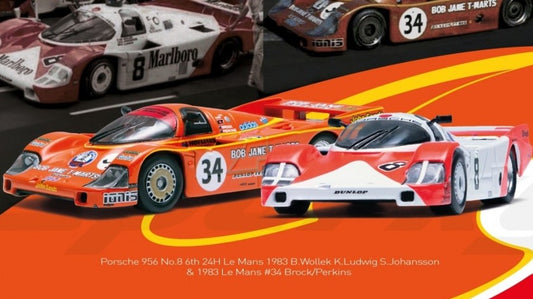 MODELLINO Spark Model PORSCHE 956 N.8 + N.34 LE MANS 1983 SET 1:64 MODEL SCALE YCOMBO64014 250506