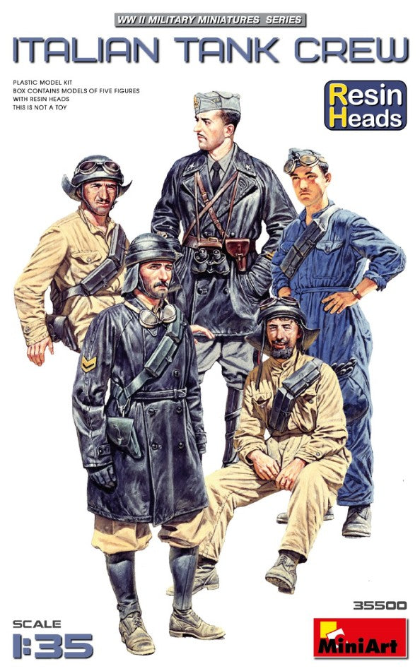 MODELLINO Miniart ITALIAN TANK CREW RESIN HEADS KIT 1:35 MODEL SCALE MIN35500 250506
