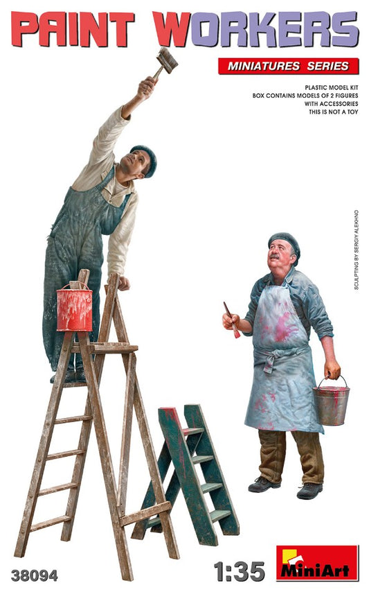 MODELLINO Miniart PAINT WORKERS WITH ACCESSORIES KIT 1:35 MODEL SCALE MIN38094 250506