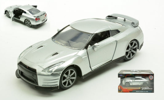 MODELLINO Jada Toys BRIAN'S NISSAN SKYLINE GT-R R35 2009 FAST & FURIOUS SILVER 1:32 MODEL SCALE JADA97383 250506