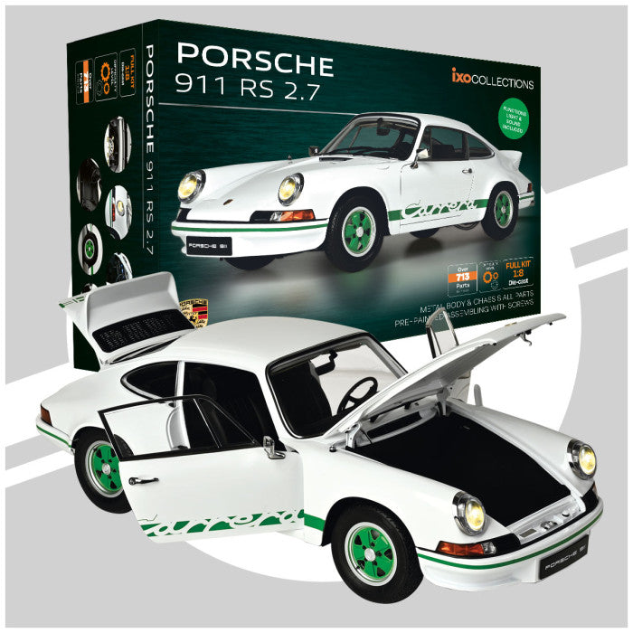 MODELLINO Ixo Model PORSCHE 911 RS 2.7 WHITE METAL KIT SOUNDS/LIGHTS/OPENINGS-713 PARTS 1:8 MODEL SCALE PRS911W 250506