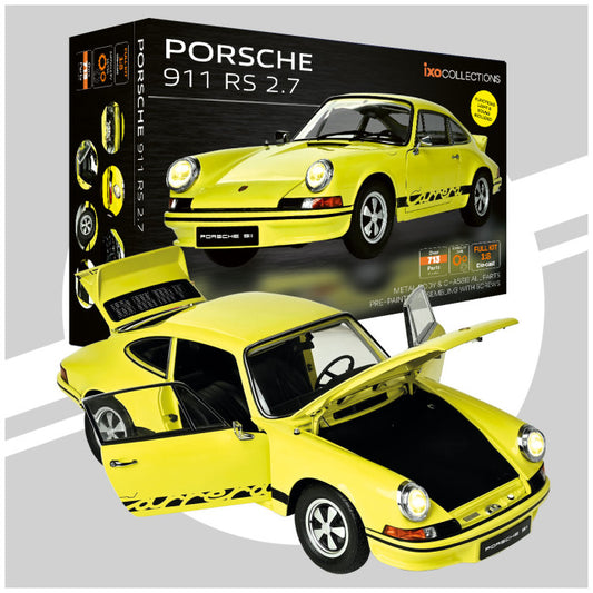 MODELLINO Ixo Model PORSCHE 911 RS 2.7 YELLOW METAL KIT SOUND/LIGHTS/OPENINGS-713 PARTS 1:8 MODEL SCALE PRS911Y 250506