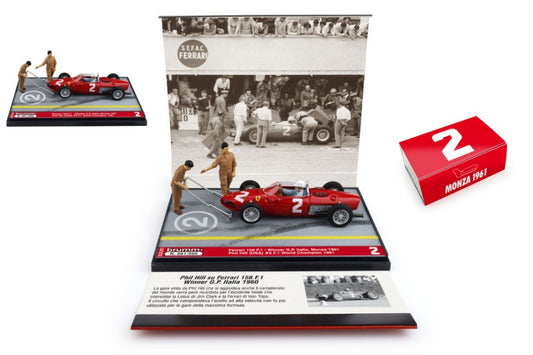 MODELLINO Brumm FERRARI 156 F1 WINNER GP ITALIA 1961 PHIL HILL PIT STOP 1:43 MODEL SCALE BMS2501 250506