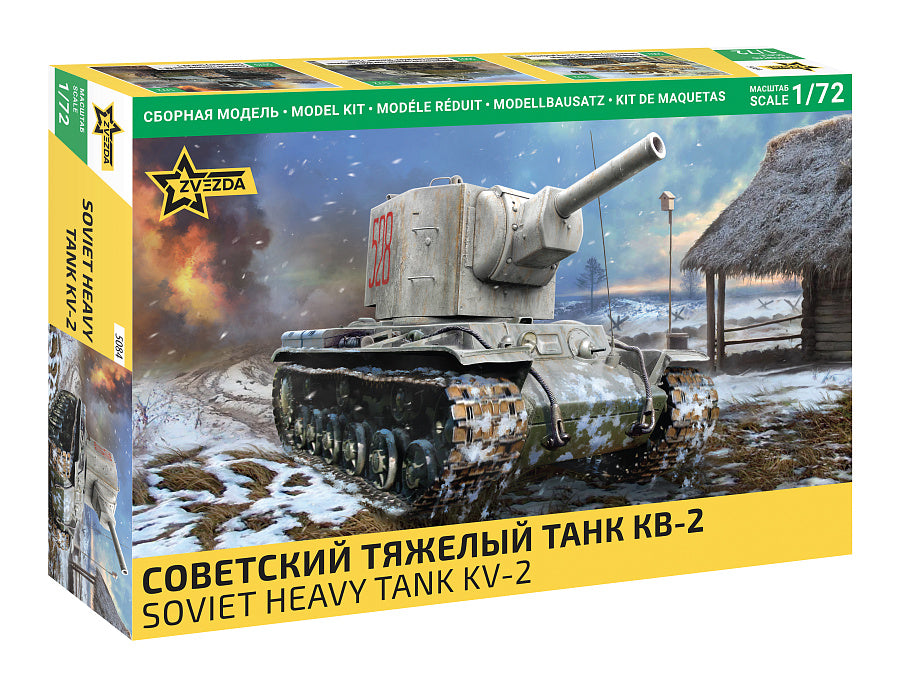 MODELLINO Zvezda KV-2 Heavy Soviet Tank WWII KIT 1:72 MODEL SCALE Z5084 250506