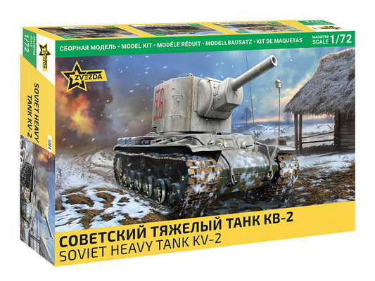 MODELLINO Zvezda KV-2 Heavy Soviet Tank WWII KIT 1:72 MODEL SCALE Z5084 250506