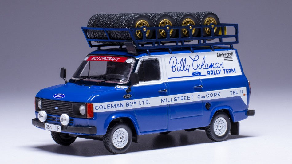 FORD TRANSIT MKI BILLY COLEMAN RALLY TEAM W/ROOF RACK AND WHEELS 1:43 Scala 1:43 Ixo Model