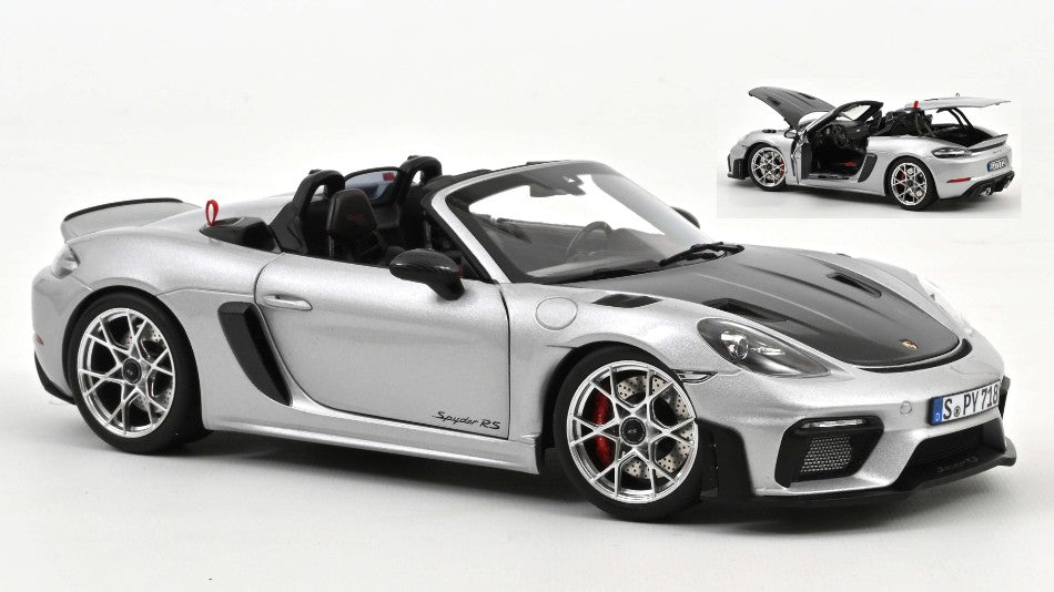 MODELLINO Norev PORSCHE 718 SPYDER RS W/WEISSACH PACK 2023 GT MET.SILVER 1:18 MODEL SCALE NV187270 250506