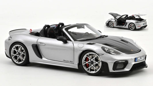 MODELLINO Norev PORSCHE 718 SPYDER RS W/WEISSACH PACK 2023 GT MET.SILVER 1:18 MODEL SCALE NV187270 250506