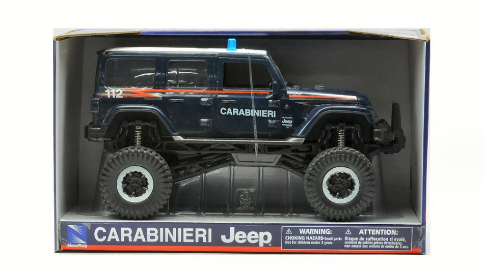 MODELLINO New Ray JEEP SAHARA BIG WHEELS CARABINIERI 1:18 MODEL SCALE NY37646 250506