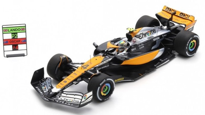 MODELLINO Spark Model MC LAREN N.4 2nd BRITISH GP 2023 LANDO NORRIS WITH PIT BOARD 1:18 MODEL SCALE 18S903 250506