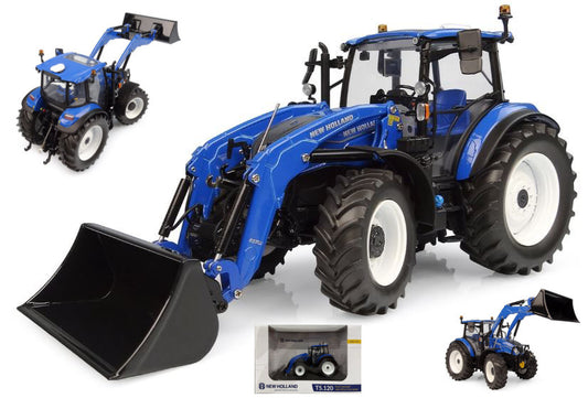 MODELLINO Universal Hobbies TRATTORE NEW HOLLAND T5.120 DUAL COMMAND WITH FRONTLOADER 1:32 MODEL SCALE UH6682 250506