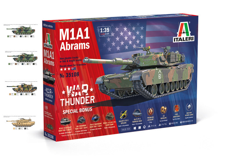 MODELLINO Italeri WAR THUNDER M1A1 ABRAMS KIT 1:35 MODEL SCALE IT35108 250506