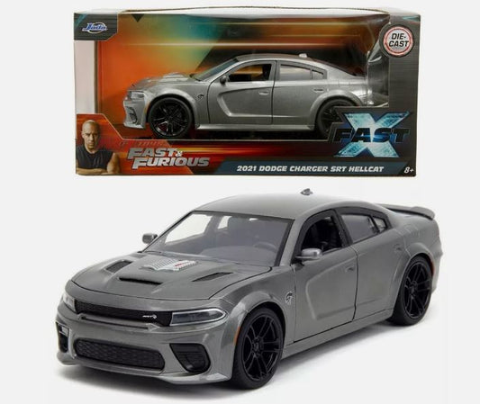 MODELLINO Jada Toys DODGE CHARGER 2021 FAST & FURIOUS FAST X DARK GREY 1:24 MODEL SCALE JADA34472 250506
