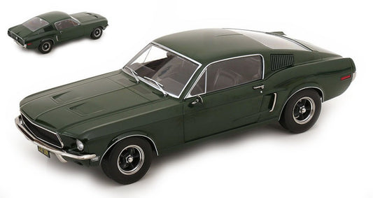 MODELLINO KK Scale FORD MUSTANG GT FASTBACK BULLIT 1968 DARK GREEN 1:18 MODEL SCALE KKDC181391 250506