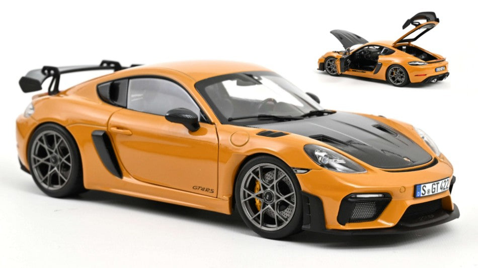 PORSCHE CAYMAN GT4 RS W/WEISSACH 2023 BAHAMA YELLOW PACK 1:18 Scala 1:18 Norev