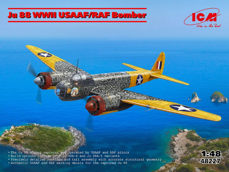 JU 88 WWII USAAF/RAF BOMBER KIT 1:48 Scala 1:48 ICM