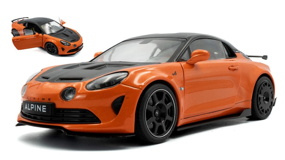 ALPINE A110 RADICALE COUPE 2024 ORANGE/BLACK 1:18 Scala 1:18 Solido