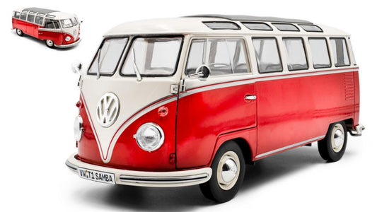VOLKSWAGEN T1 SAMBA MINIBUS 1962 RED/WHITE 1:18 Scala 1:18 Solido