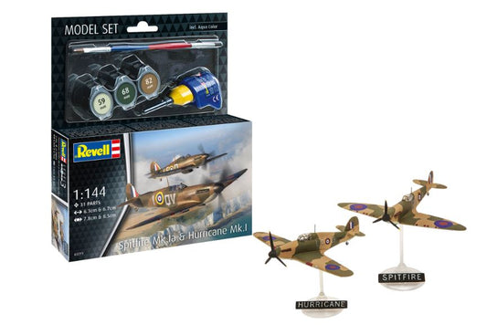 MODEL SET SPITFIRE Mk.Ia & HURRICANE Mk.I KIT 1:144 Scale Varie Revell