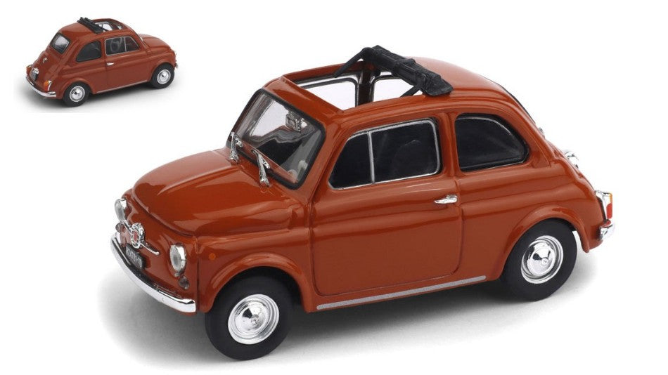 FIAT 500 F 1965-72 APERTA ROSSO CORALLO CHIARO  1:43 Scala 1:43 Brumm