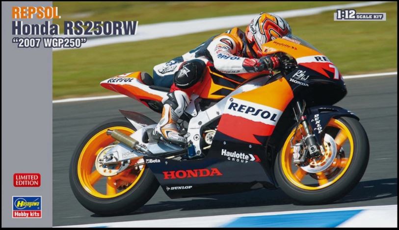 HONDA REPSOL RS250RW 2007 WGP 250 KIT 1:12 Scala 1:12 Hasegawa