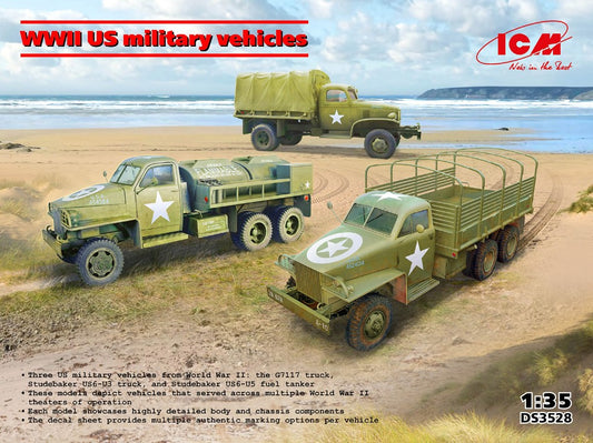 WWII US MILITARY VEHICLES KIT 1:35 Scala 1:35 ICM