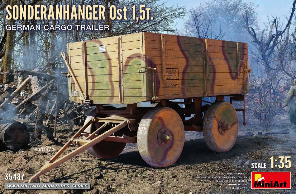 SONDERANHANGER OST 1,5 t GERMAN CARGO TRAILER KIT 1:35 Scala 1:35 Miniart