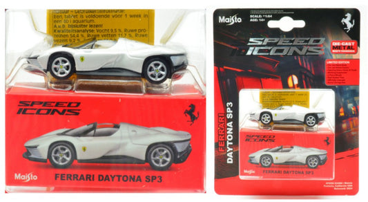 FERRARI DAYTONA SP3 WHITE SPEED ICONS 1:64 Scala 1:64 Maisto
