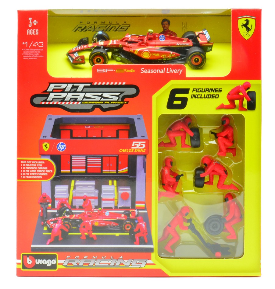 DIORAMA PIT STOP 2024 SF-24 N.55 CARLOS SAINZ 1:43 Scala 1:43 Burago