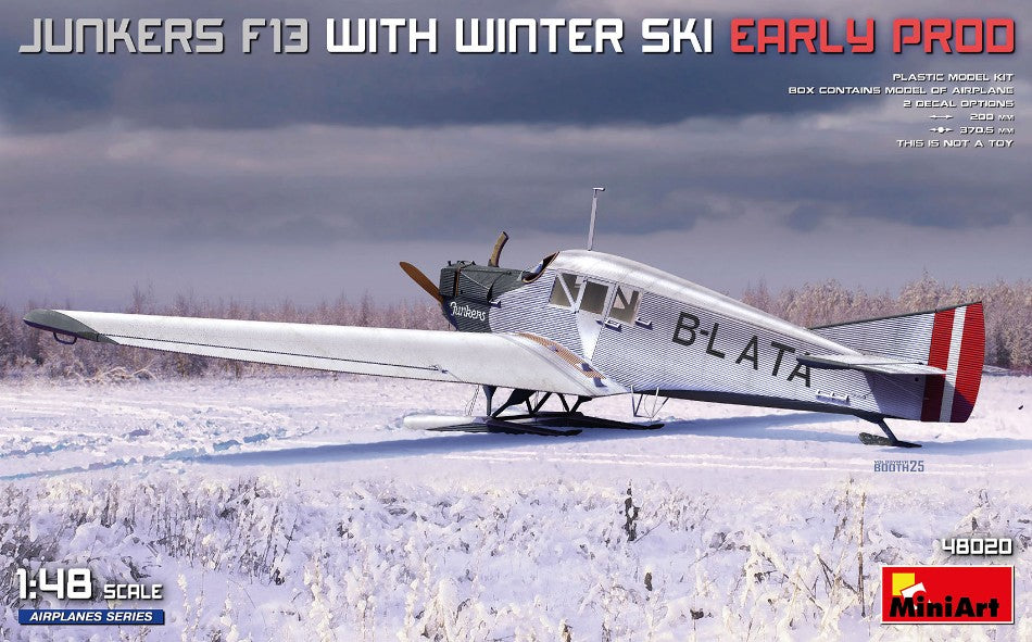 JUNKERS F13 WITH WINTER SKY EARLY PROD.KIT 1:48 Scala 1:48 Miniart
