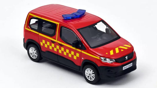 PEUGEOT RIFTER 2019 "POMPIERS" WITH SIDE SQUARE YELLOW DECO 1.43 Scala 1:43 Norev