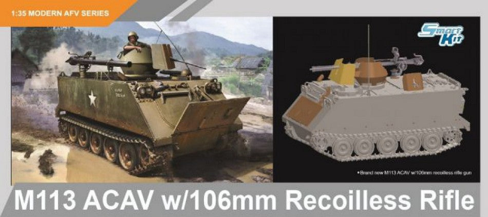 M113 ACAV W/106mm RECOILLES RIFLE KIT 1:35 Scala 1:35 Dragon