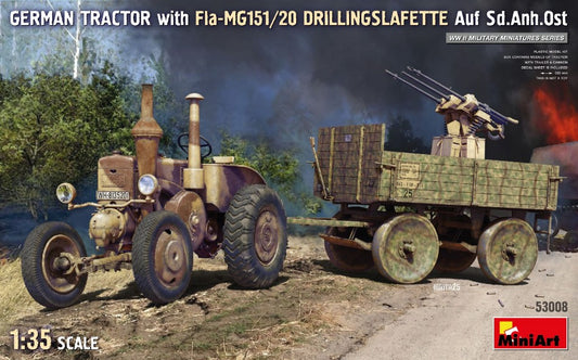 GERMAN TRACTOR WITH FLA-MG151/20 DRILLINGSLAFETTE AUF SD.ANH. KIT 1:35 Scala 1:35 Miniart