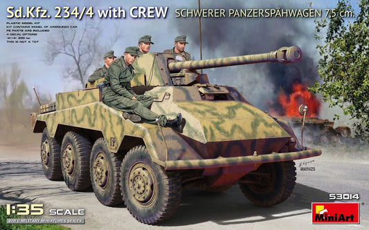 Sd.Kfz. 234/4 SCHWERER PANZERSPAHWAGEN 7,5 cm W/CREW KIT 1:35 Scala 1:35 Miniart