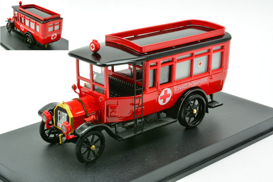 FIAT 15 TER 1920 OMNIBUS AMBULANZA CIVICI POMPIERI 1:43 Scala 1:43 Rio