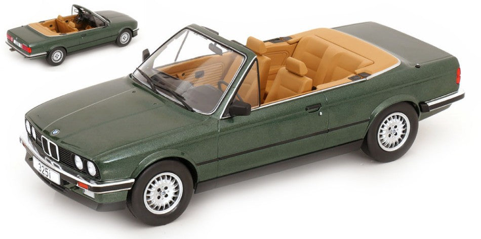 BMW 325i (E30) CABRIOLET 1985 DARK GREEN 1:18 Scala 1:18 ModelCarGroup