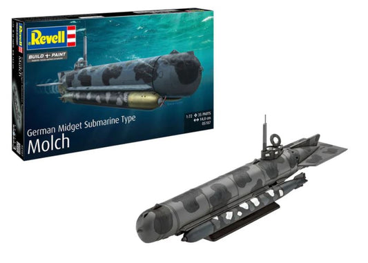 GERMAN MIDGET SUBMARINE TYPE MOLCH KIT 1:72 Scale Varie Revell
