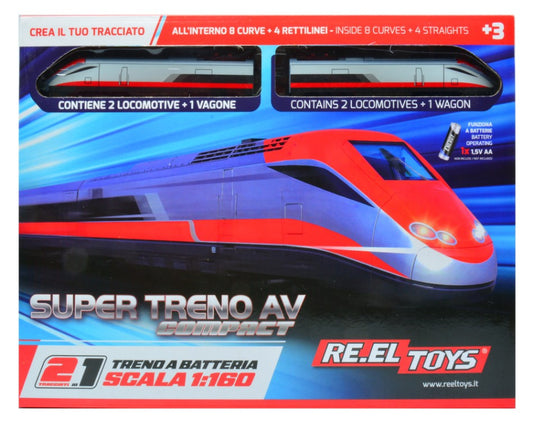 TRENO AV COMPACT cm 96x58 A BATTERIA 1:160 Scala 1:43 RE.EL.Toys
