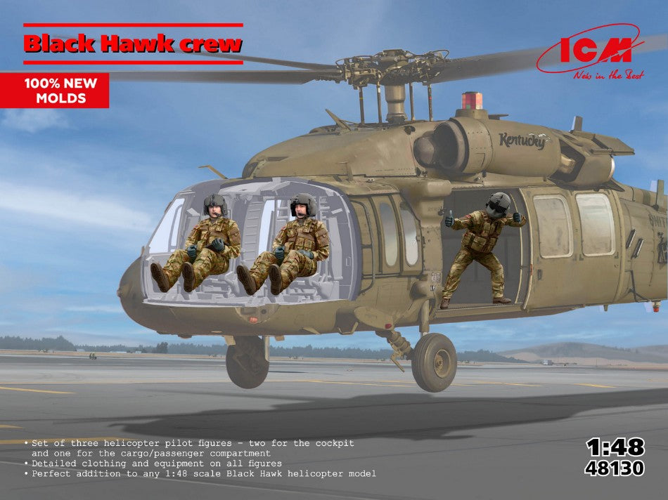 BLACK HAWK CREW (3 FIGURES) KIT 1:48 Scala 1:48 ICM