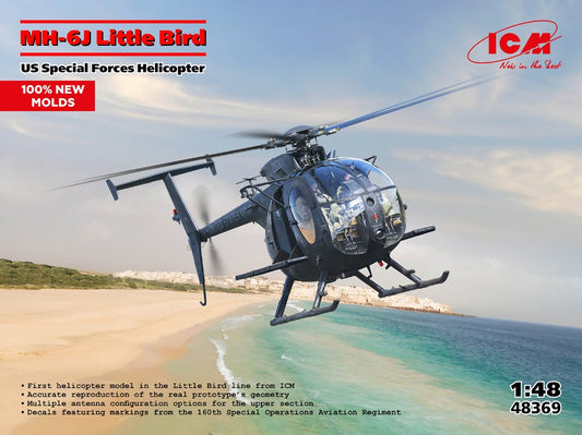 MH-6J LITTLE BIRD US SPECIAL FORCES HELICOPTER KIT 1:48 Scala 1:48 ICM