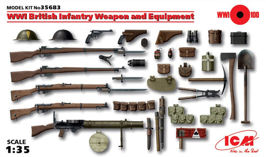 WWI BRITISH INFANTRY WEAPON AND EQUIPMENT KIT 1:35 Scala 1:35 ICM