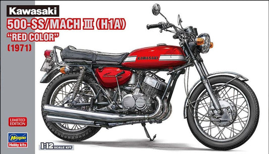 KAWASAKI 500-SS/MACH III (H1A) "RED COLOR" 1971 KIT 1:12 Scala 1:12 Hasegawa