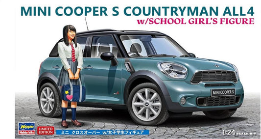 MINI COOPER S COUNTRYMAN AII4 W/SCHOOL GIRL'S FIGURE KIT 1:24 Scala 1:24 Hasegawa