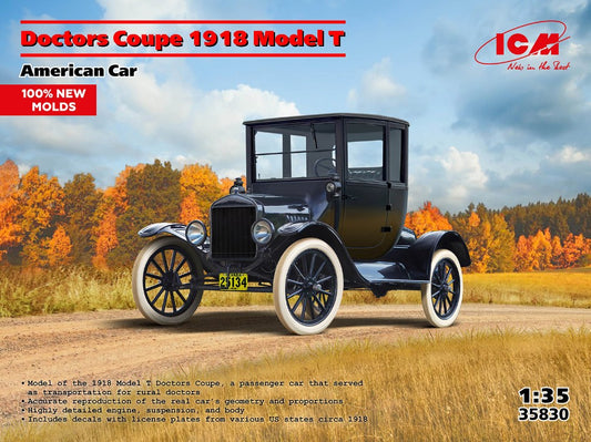 DOCTORS COUPE 1917 MODEL T AMERICAN CAR KIT 1:35 Scala 1:35 ICM