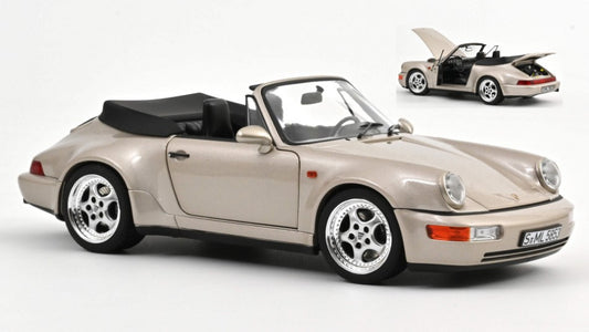 PORSCHE 911 TURBO LOOK CABRIOLET 1992 SILVER METALLIC 1:18 Scala 1:18 Norev
