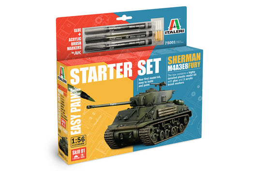 M4A3E8 SHERMAN FURY MODEL SET KIT 1:56 Scale Varie Italeri