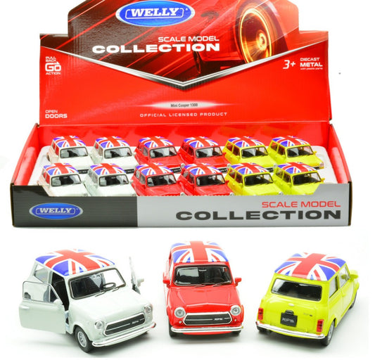 MINI COOPER 1300 (UK FLAG) COL. ASS. cm 10 Scale Varie Welly