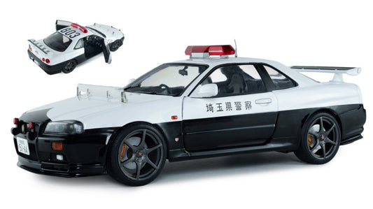 NISSAN SKYLINE GT-R (BNR34) JAPANESE POLICE WHITE 1999 1:18 Scala 1:18 Solido