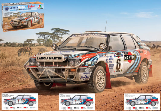 LANCIA DELTA HF INTEGRALE 16V SAFARI RALLY 1991 KIT 1:12 Scala 1:12 Italeri