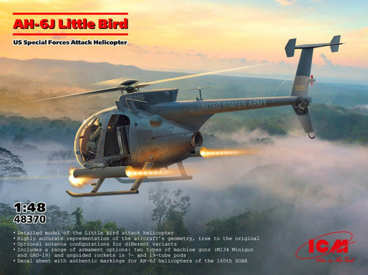 AH-6J LITTLE BIRD US SPECIAL FORCES ATTACK HELICOPTER KIT 1:48 Scala 1:48 ICM